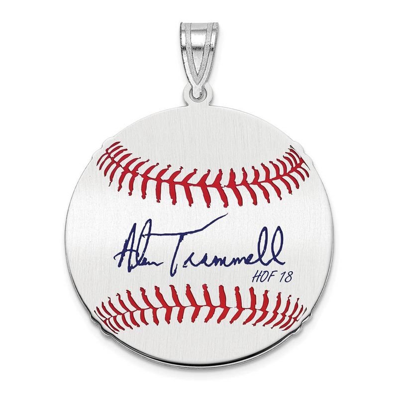 Sterling Silver Alan Trammell Signature Md Enamel Baseball Pendant